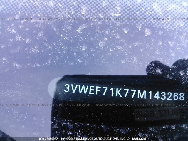 3VWEF71K77M143268 - 2007 VOLKSWAGEN JETTA WOLFSBURG 灰色 照片 9