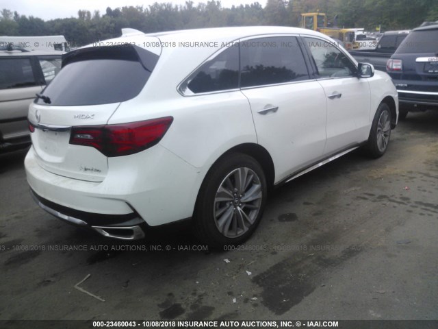 5FRYD4H5XHB034182 - 2017 ACURA MDX TECHNOLOGY WHITE photo 4