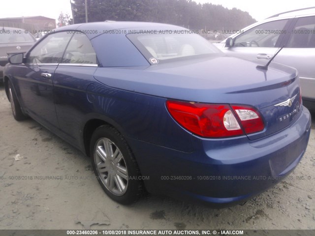 1C3LC65M78N300818 - 2008 CHRYSLER SEBRING LIMITED BLUE photo 3