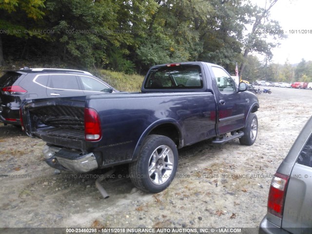 1FTRF18W4XNA15764 - 1999 FORD F150 Көк фото 4