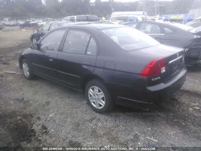 2HGES16573H612075 - 2003 HONDA CIVIC LX BLACK photo 3