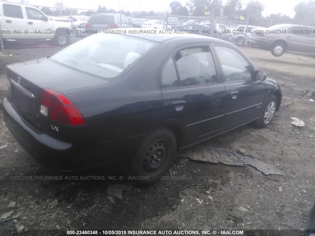 2HGES16573H612075 - 2003 HONDA CIVIC LX BLACK photo 4