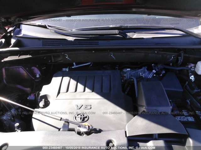 5TDJKRFH6GS285794 - 2016 TOYOTA HIGHLANDER XLE RED photo 10