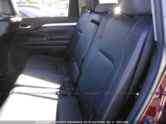 5TDJKRFH6GS285794 - 2016 TOYOTA HIGHLANDER XLE RED photo 8