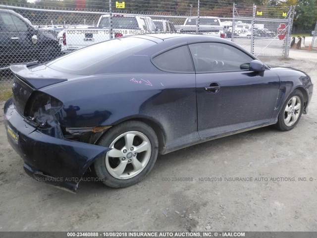 KMHHM65D75U182426 - 2005 HYUNDAI TIBURON Dark Blue photo 4