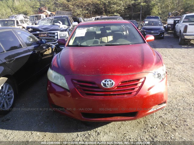 4T1BE46K27U165685 - 2007 TOYOTA CAMRY NEW GENERAT CE/LE/XLE/SE RED photo 6