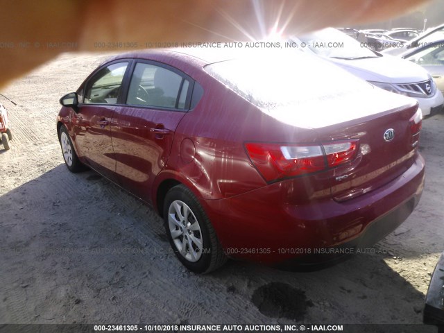 KNADN4A30F6465982 - 2015 KIA RIO EX/SX RED photo 3