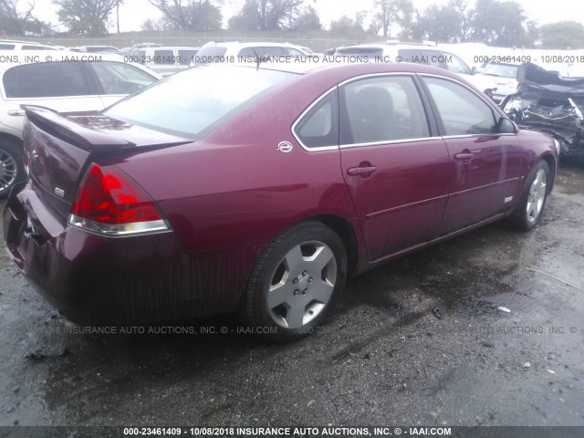 2G1WD58C269277217 - 2006 CHEVROLET IMPALA SUPER SPORT BURGUNDY photo 4