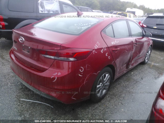 5NPD84LF1JH255746 - 2018 HYUNDAI ELANTRA SEL/VALUE/LIMITED RED photo 4