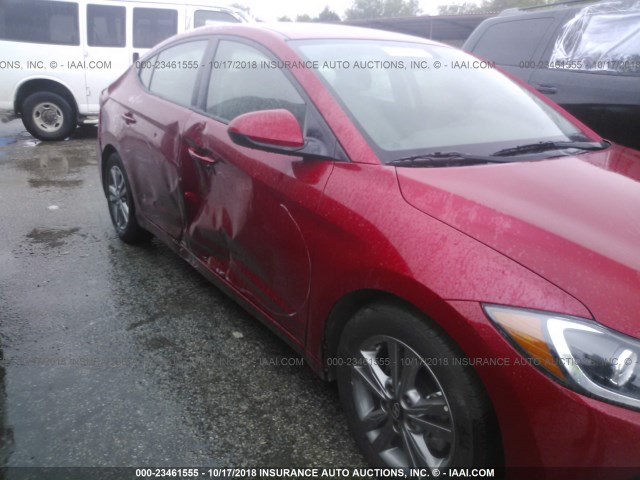 5NPD84LF1JH255746 - 2018 HYUNDAI ELANTRA SEL/VALUE/LIMITED RED photo 6