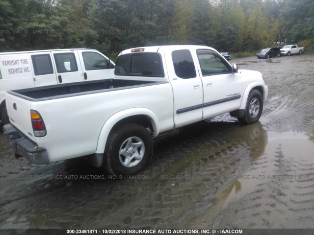 5TBRT34143S336537 - 2003 TOYOTA TUNDRA ACCESS CAB SR5 WHITE photo 4