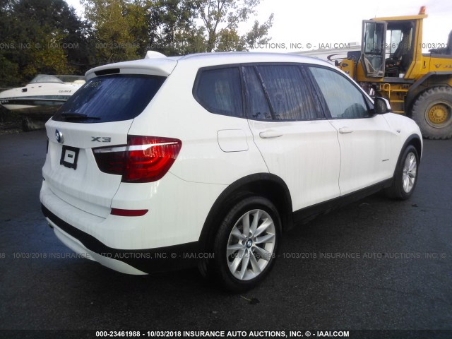 5UXWX9C33H0T21363 - 2017 BMW X3 XDRIVE28I WHITE photo 4