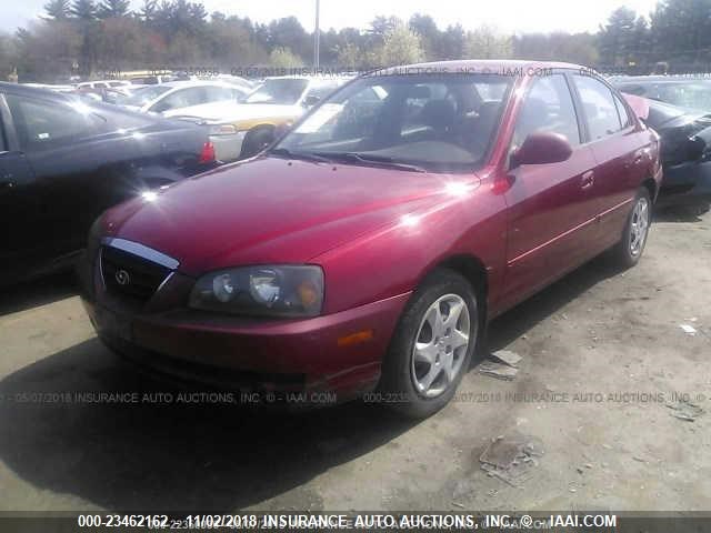 KMHDN46D34U816862 - 2004 HYUNDAI ELANTRA GLS/GT RED photo 2