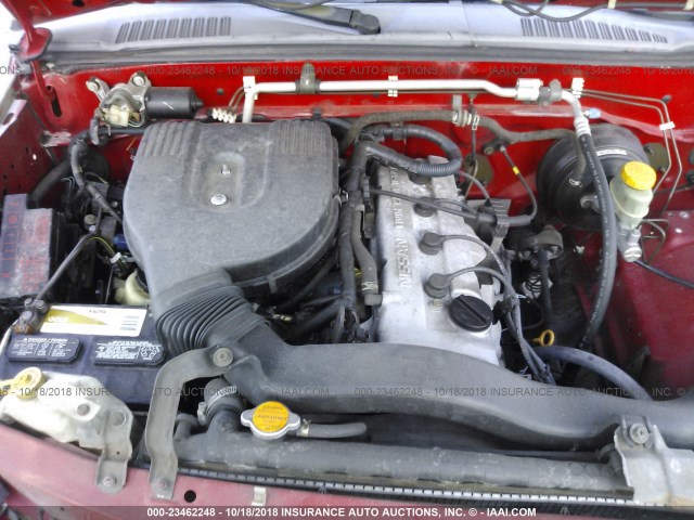 1N6DD26S5YC410164 - 2000 NISSAN FRONTIER KING CAB XE RED photo 10