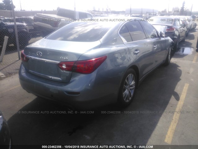 JN1BV7AP2EM681652 - 2014 INFINITI Q50 PREMIUM/SPORT BLUE photo 4