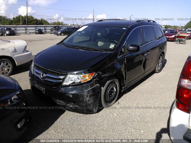 5FNRL5H68DB047613 - 2013 HONDA ODYSSEY EXL BLACK photo 2