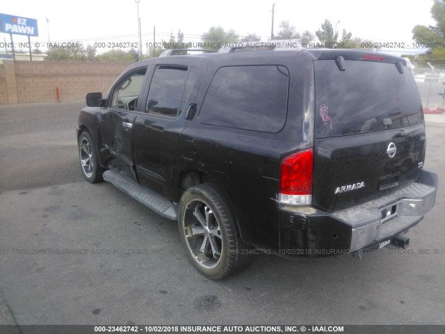 5N1AA08A75N702613 - 2005 NISSAN ARMADA SE/LE BLACK photo 3