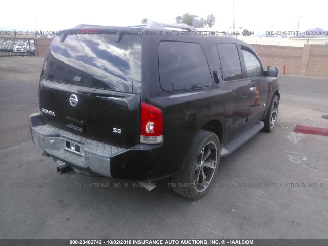 5N1AA08A75N702613 - 2005 NISSAN ARMADA SE/LE BLACK photo 4