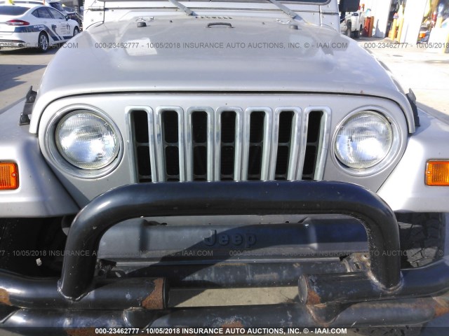 1J4FA49S21P350171 - 2001 JEEP WRANGLER / TJ SPORT SILVER photo 6