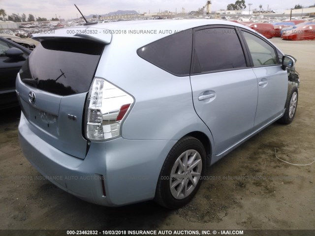 JTDZN3EU8E3356966 - 2014 TOYOTA PRIUS V Light Blue photo 4