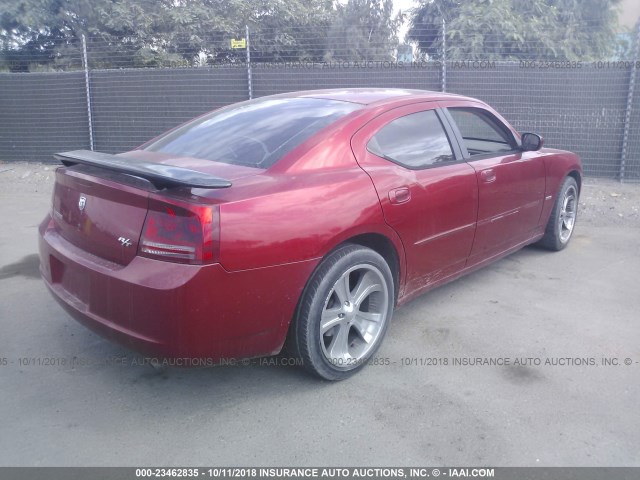 2B3KA53H56H305102 - 2006 DODGE CHARGER R/T RED photo 4