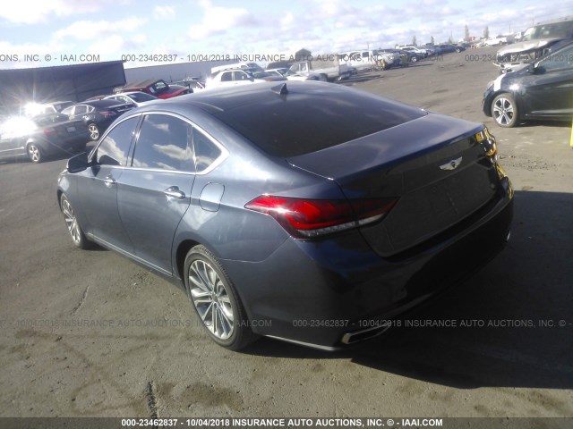 KMHGN4JE4FU100424 - 2015 HYUNDAI GENESIS 3.8L BLUE photo 3