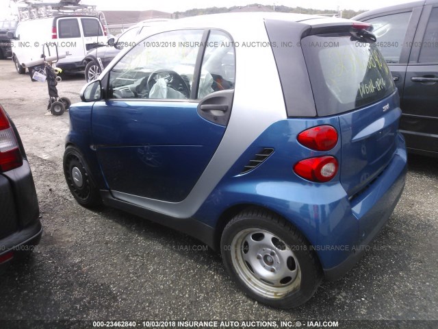 WMEEJ31X29K316132 - 2009 SMART FORTWO PURE/PASSION BLUE photo 3