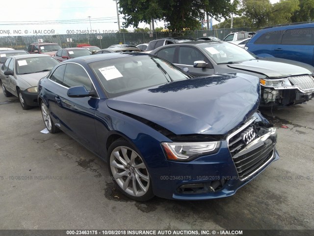 WAULFAFR7DA043514 - 2013 AUDI A5 PREMIUM PLUS BLUE photo 1