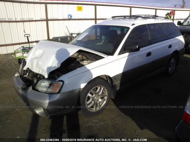 4S3BH675317617343 - 2001 SUBARU LEGACY OUTBACK AWP WHITE photo 2