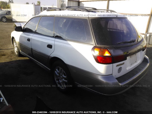 4S3BH675317617343 - 2001 SUBARU LEGACY OUTBACK AWP WHITE photo 3