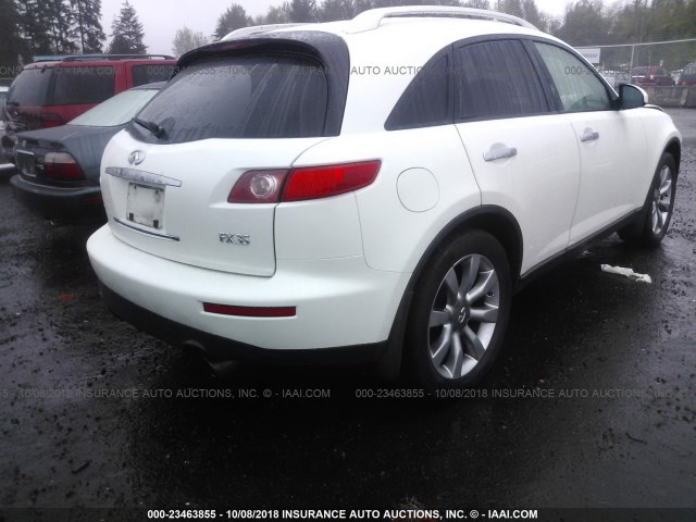 JNRAS08W74X225472 - 2004 INFINITI FX35 WHITE photo 4