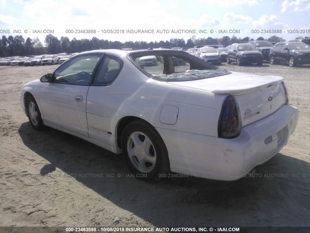 2G1WX12K639272341 - 2003 CHEVROLET MONTE CARLO SS WHITE photo 3