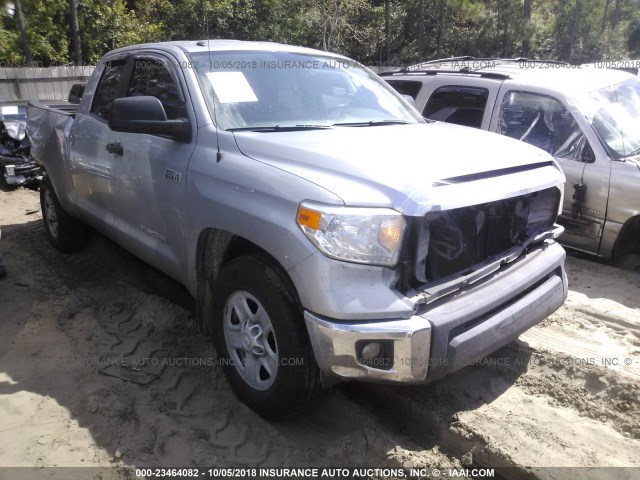 5TFRY5F19FX180527 - 2015 TOYOTA TUNDRA DOUBLE CAB SR/SR5 SILVER photo 1