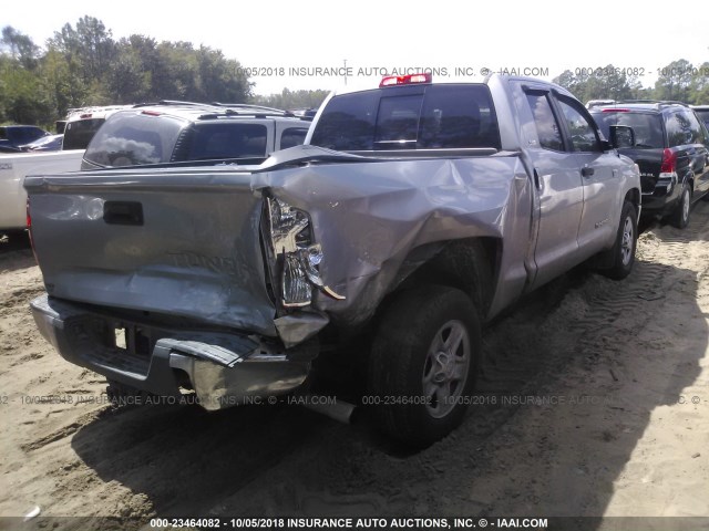 5TFRY5F19FX180527 - 2015 TOYOTA TUNDRA DOUBLE CAB SR/SR5 SILVER photo 4