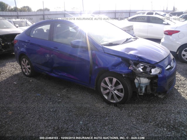 KMHCU4AE1CU250343 - 2012 HYUNDAI ACCENT GLS/GS/SE BLUE photo 1