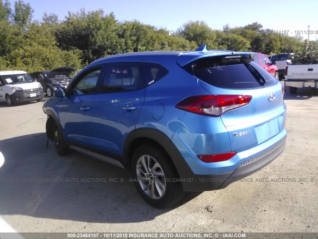 KM8J33A40JU704087 - 2018 HYUNDAI TUCSON SEL/SEL PLUS BLUE photo 3