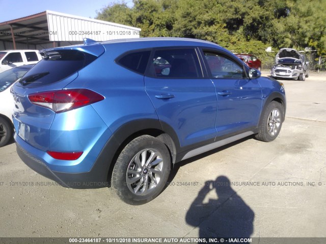 KM8J33A40JU704087 - 2018 HYUNDAI TUCSON SEL/SEL PLUS BLUE photo 4