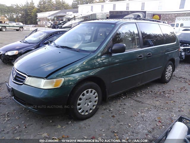 2HKRL18512H587707 - 2002 HONDA ODYSSEY LX GREEN photo 2