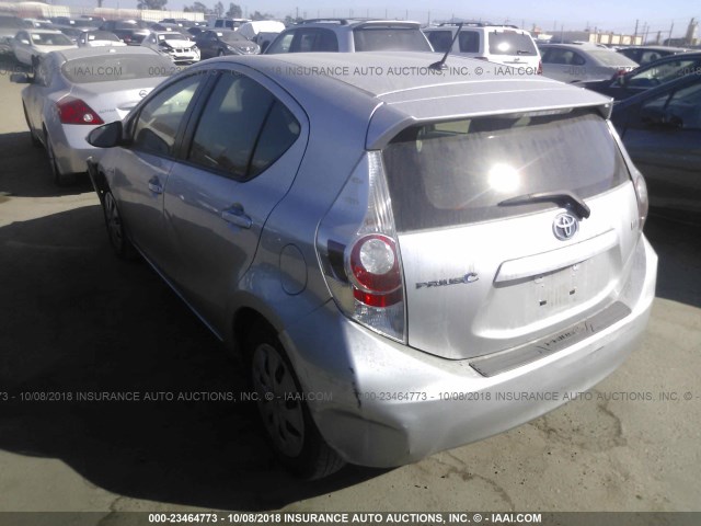 JTDKDTB39E1566293 - 2014 TOYOTA PRIUS C SILVER photo 3