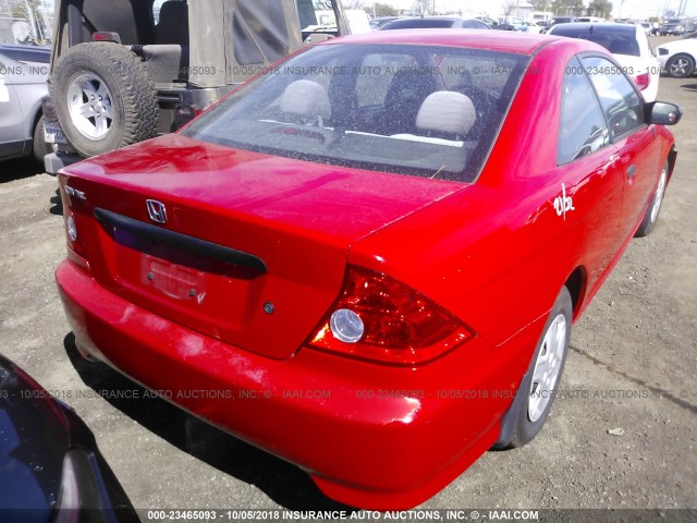 1HGEM22155L061279 - 2005 HONDA CIVIC DX VP RED photo 4