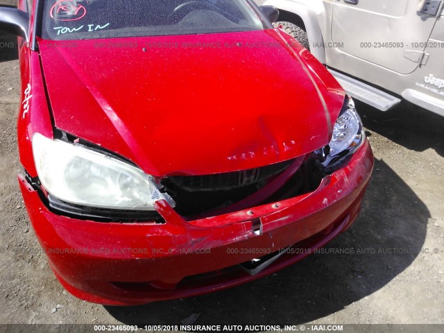 1HGEM22155L061279 - 2005 HONDA CIVIC DX VP RED photo 6