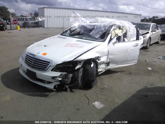 WDDNG71X17A027224 - 2007 MERCEDES-BENZ S 550 WHITE photo 2