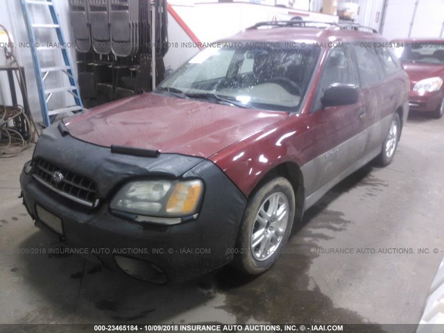 4S3BH675X47629378 - 2004 SUBARU LEGACY OUTBACK AWP 红色 照片 2