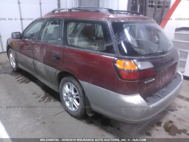 4S3BH675X47629378 - 2004 SUBARU LEGACY OUTBACK AWP 红色 照片 3