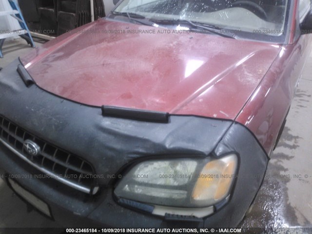 4S3BH675X47629378 - 2004 SUBARU LEGACY OUTBACK AWP 红色 照片 6
