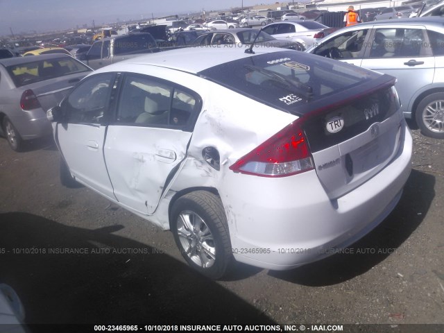 JHMZE2H75AS016477 - 2010 HONDA INSIGHT EX WHITE photo 3