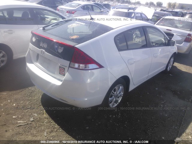 JHMZE2H75AS016477 - 2010 HONDA INSIGHT EX WHITE photo 4