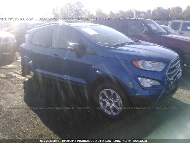 MAJ6P1UL2JC211755 - 2018 FORD ECOSPORT SE BLUE photo 1