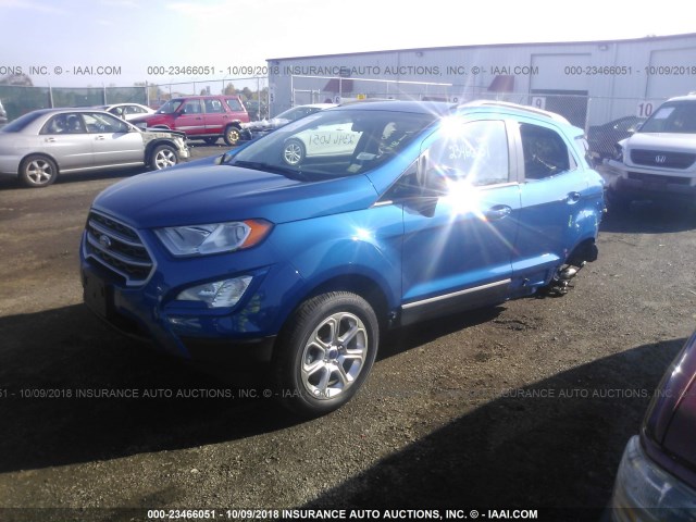 MAJ6P1UL2JC211755 - 2018 FORD ECOSPORT SE BLUE photo 2