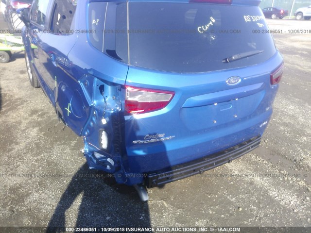 MAJ6P1UL2JC211755 - 2018 FORD ECOSPORT SE BLUE photo 6